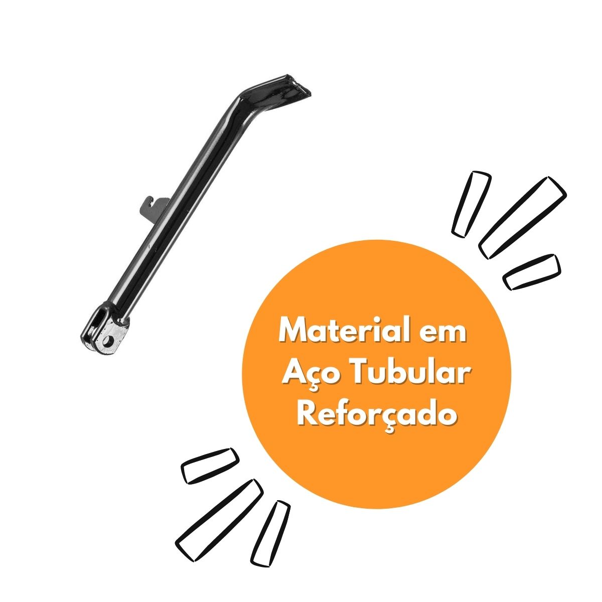 Cavalete Lateral Sem Borracha Para Titan 99/Titan/Fan 125/150/160 +2016 CG  Pro Tork CA-39HPLT