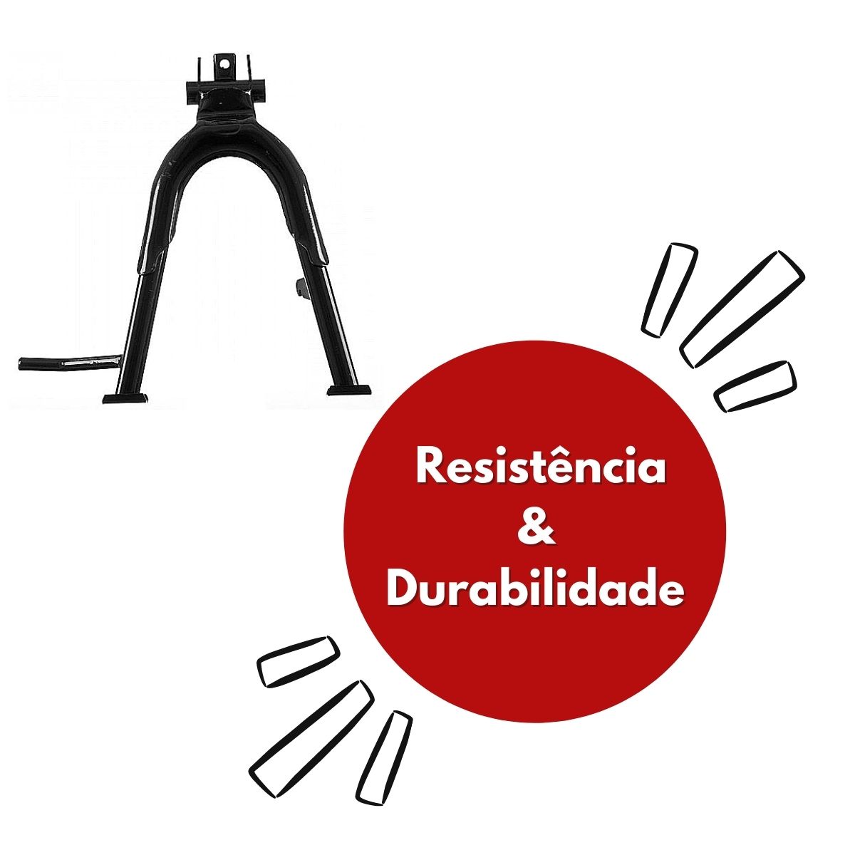 Cavalete Central Compatível com Titan/Fan 125 2005 até 2008 C/ Suporte Preto Pro Tork CA-70HPLT