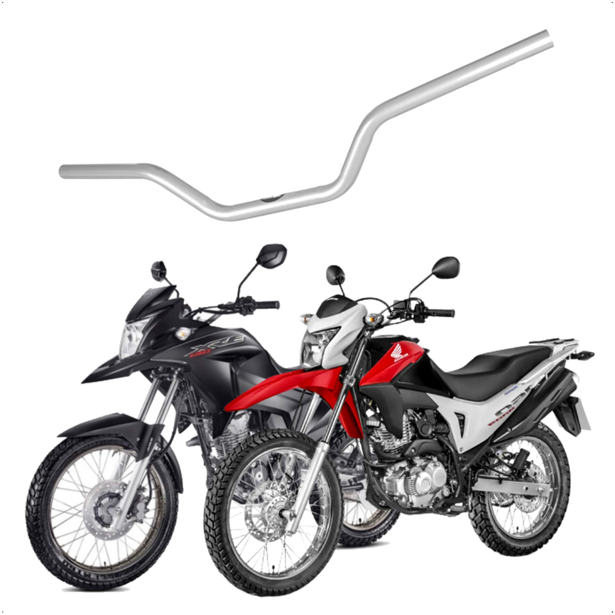 Guidão Original Compatível com NXR 160 Bros 2015 / XRE 190 2016 Aço Prata Pro Tork GU-135HPTALT