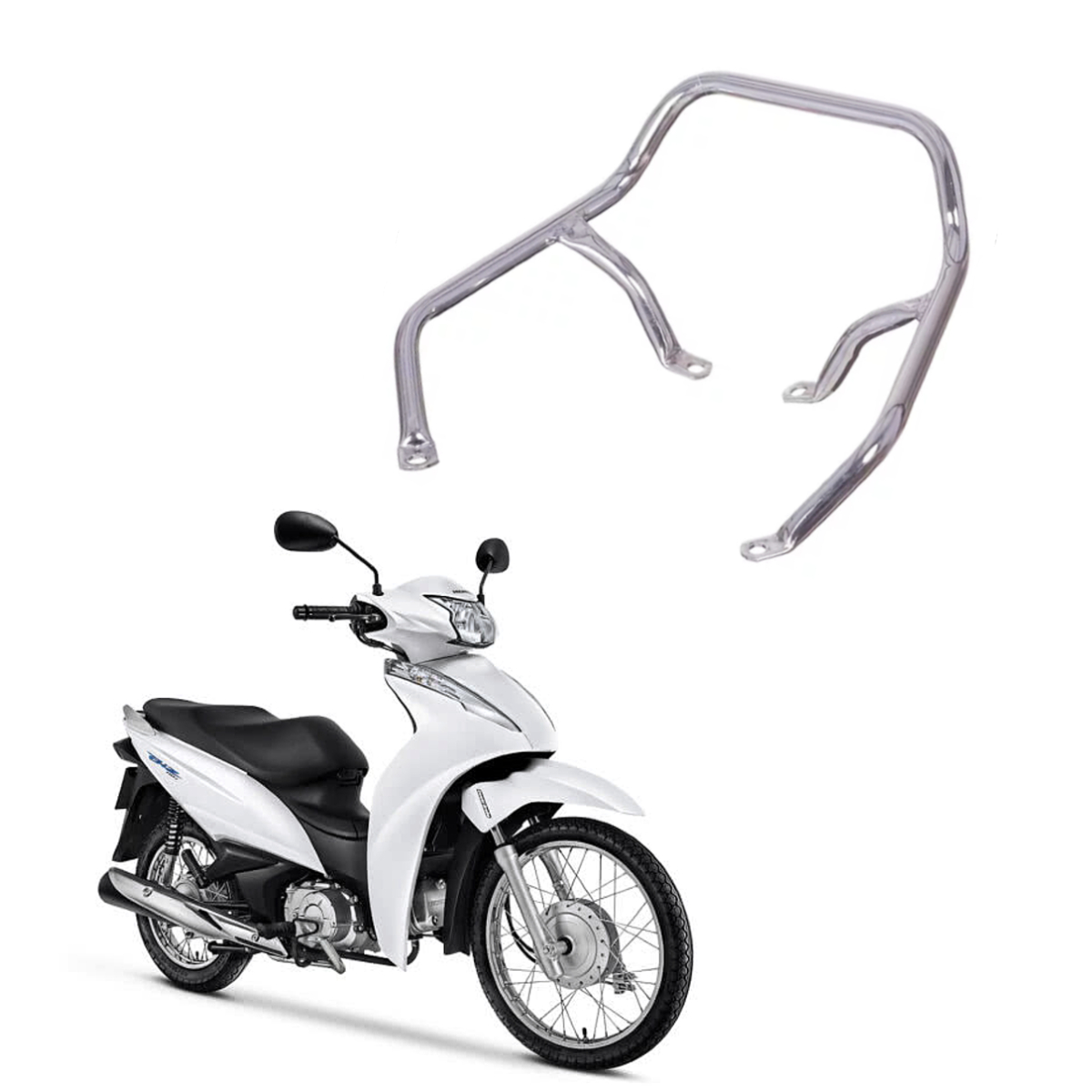Alça Traseira Modelo Especial Comp. C/ Biz 100 Cromado Ergonômico Aço Tubular Pro Tork AL-27HC