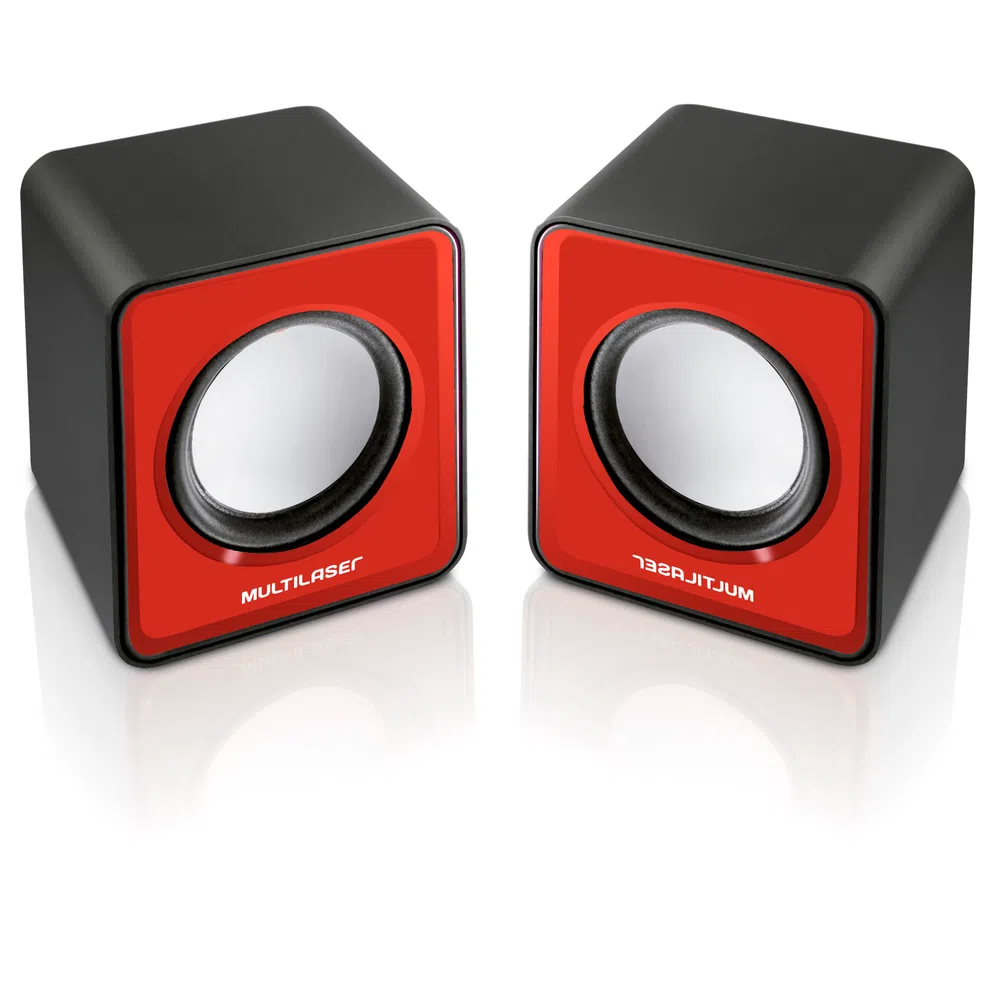 Caixa de Som Mini 3W USB 2.0 Vermelho Multilaser - SP197