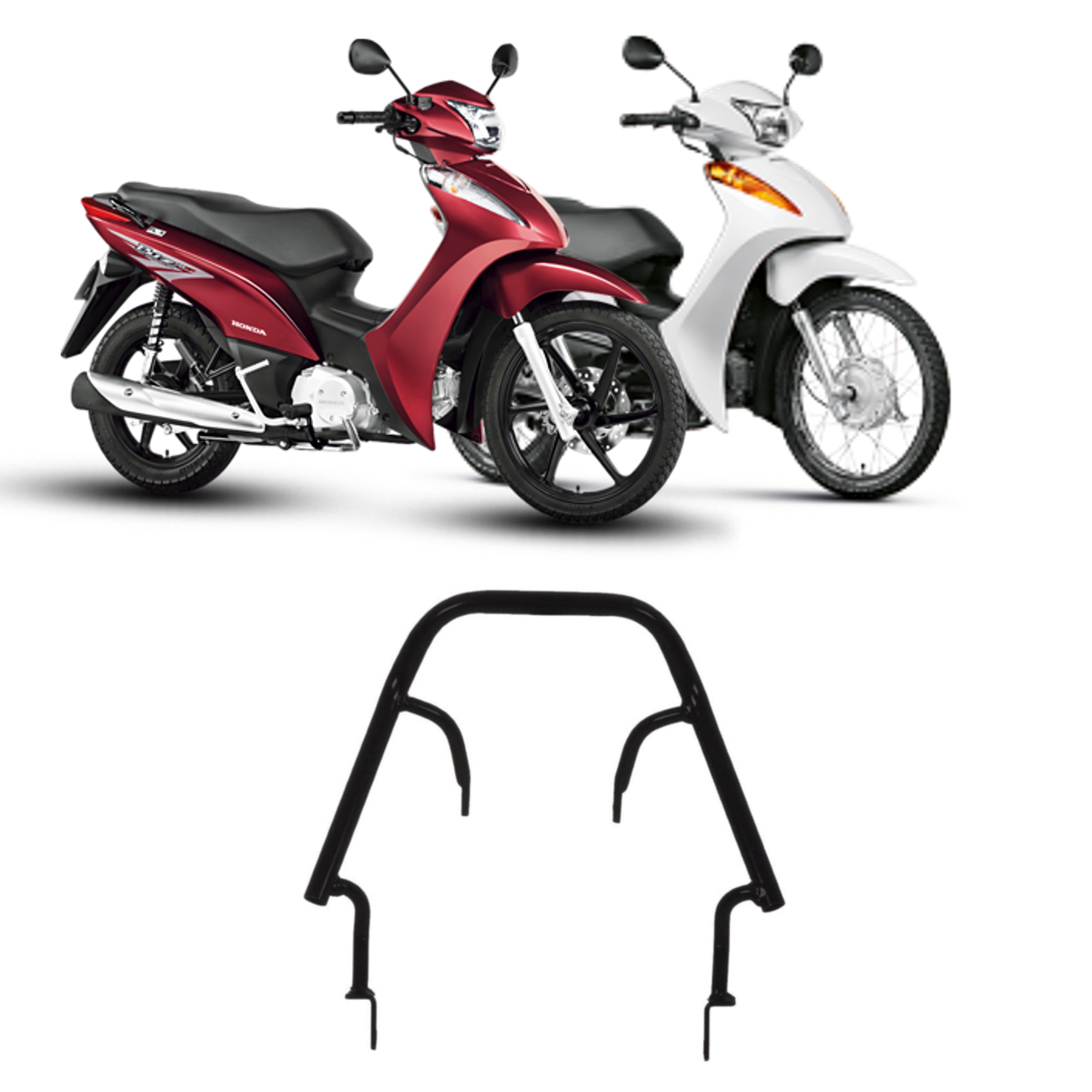 Alça Traseira Modelo Especial Comp. C/ Biz 125 2011 Biz 110 2016 Preto Tubular Pro Tork AL-56HP