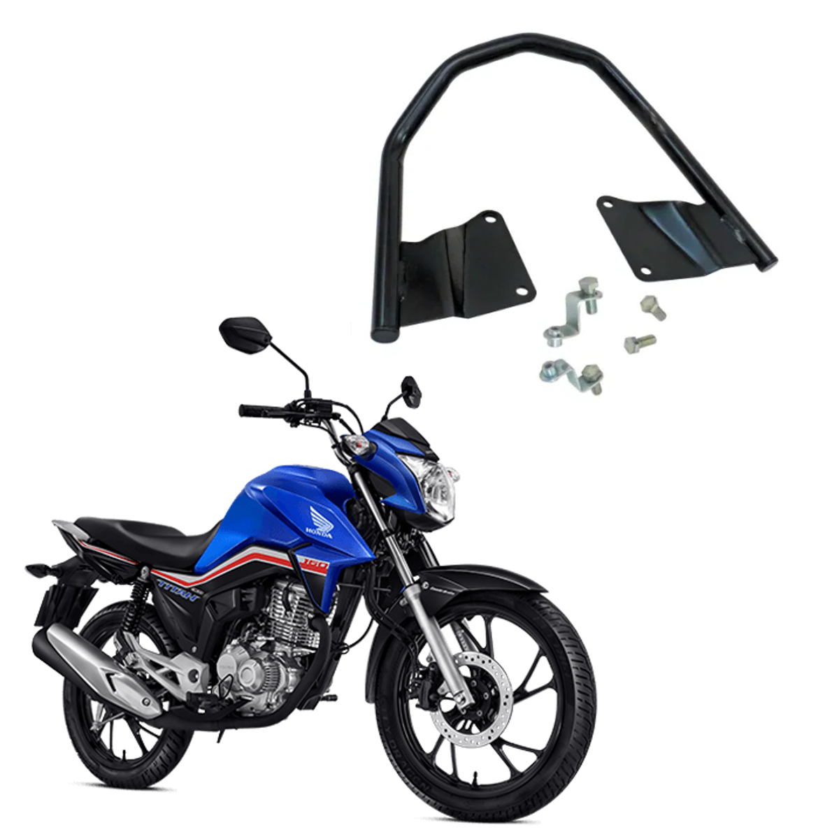 Alça Traseira Modelo Especial Comp. C/ Titan 160 2016 até 2019 Preto Aço Tubular Pro Tork AL-61HP