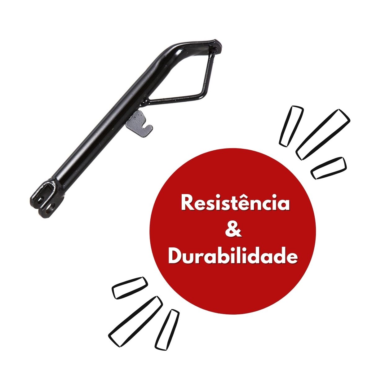 Cavalete Lateral Para Yamaha YBR Aço Tubular Reforçado Preto Pro Tork CA-41YP
