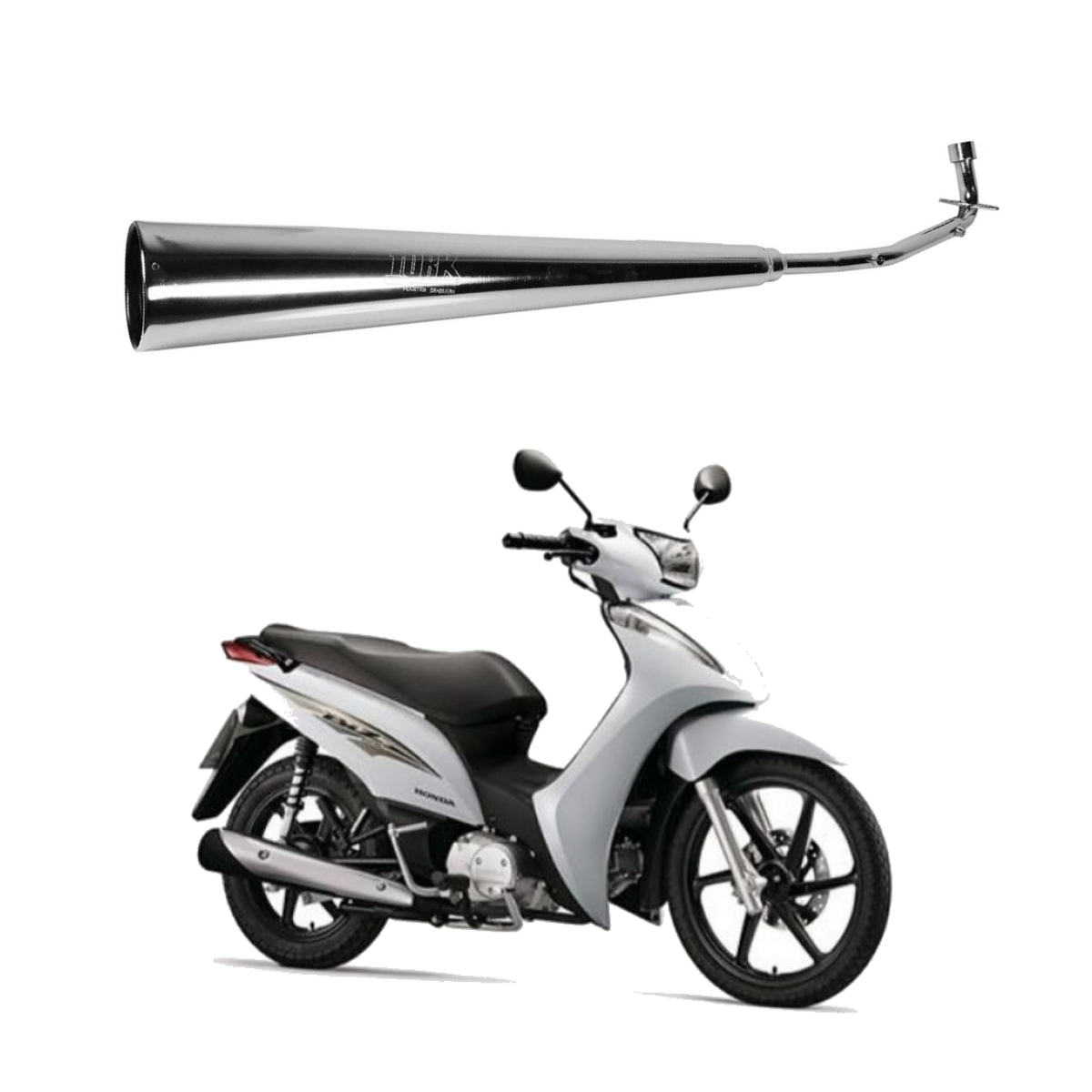 Escapamento Modelo Original Compatível com Biz 125 2011 até 2018 Cromado Pro Tork ES-560HC