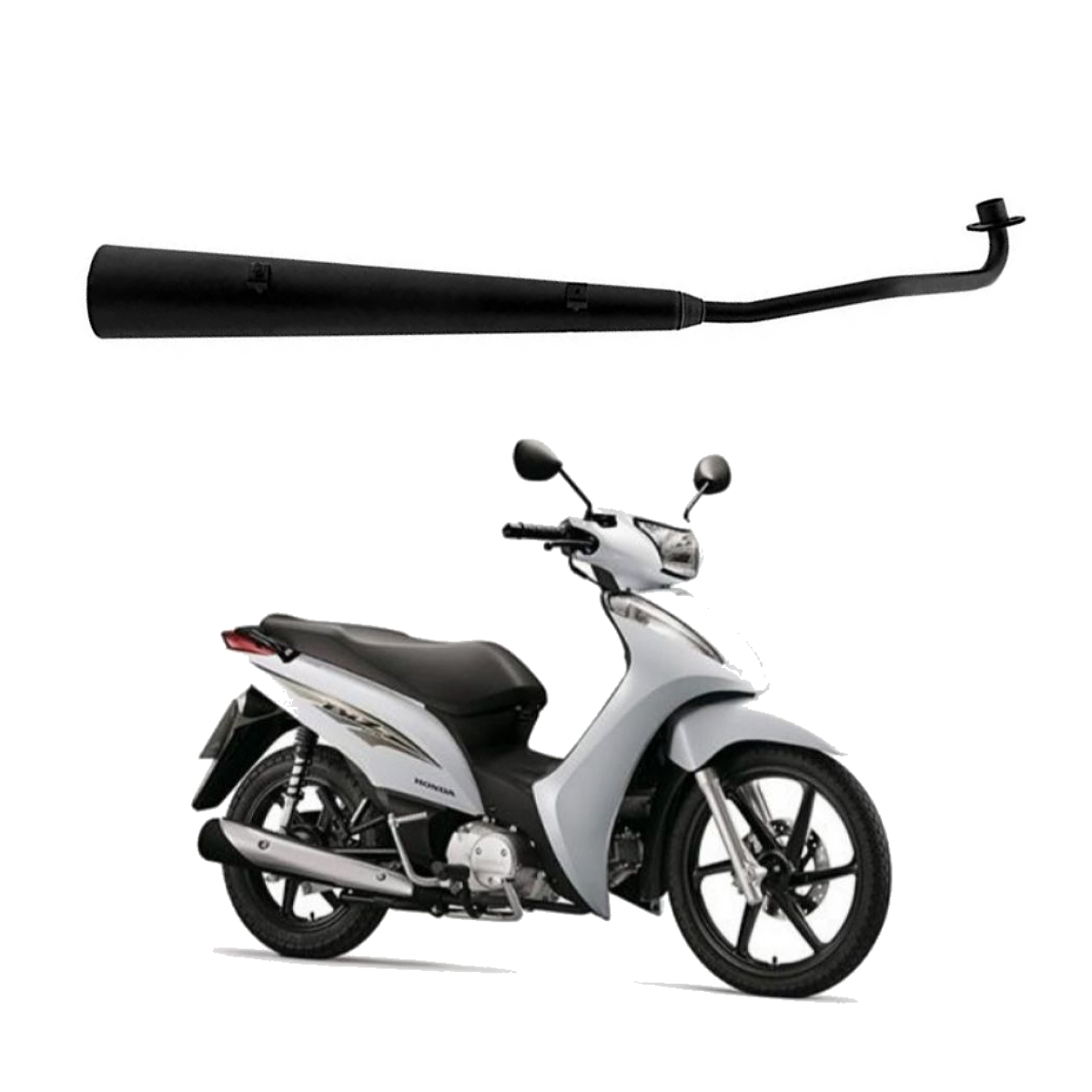 Escapamento Modelo Original Compatível com Biz 125 2011 até 2018 Preto Pro Tork ES-560HP