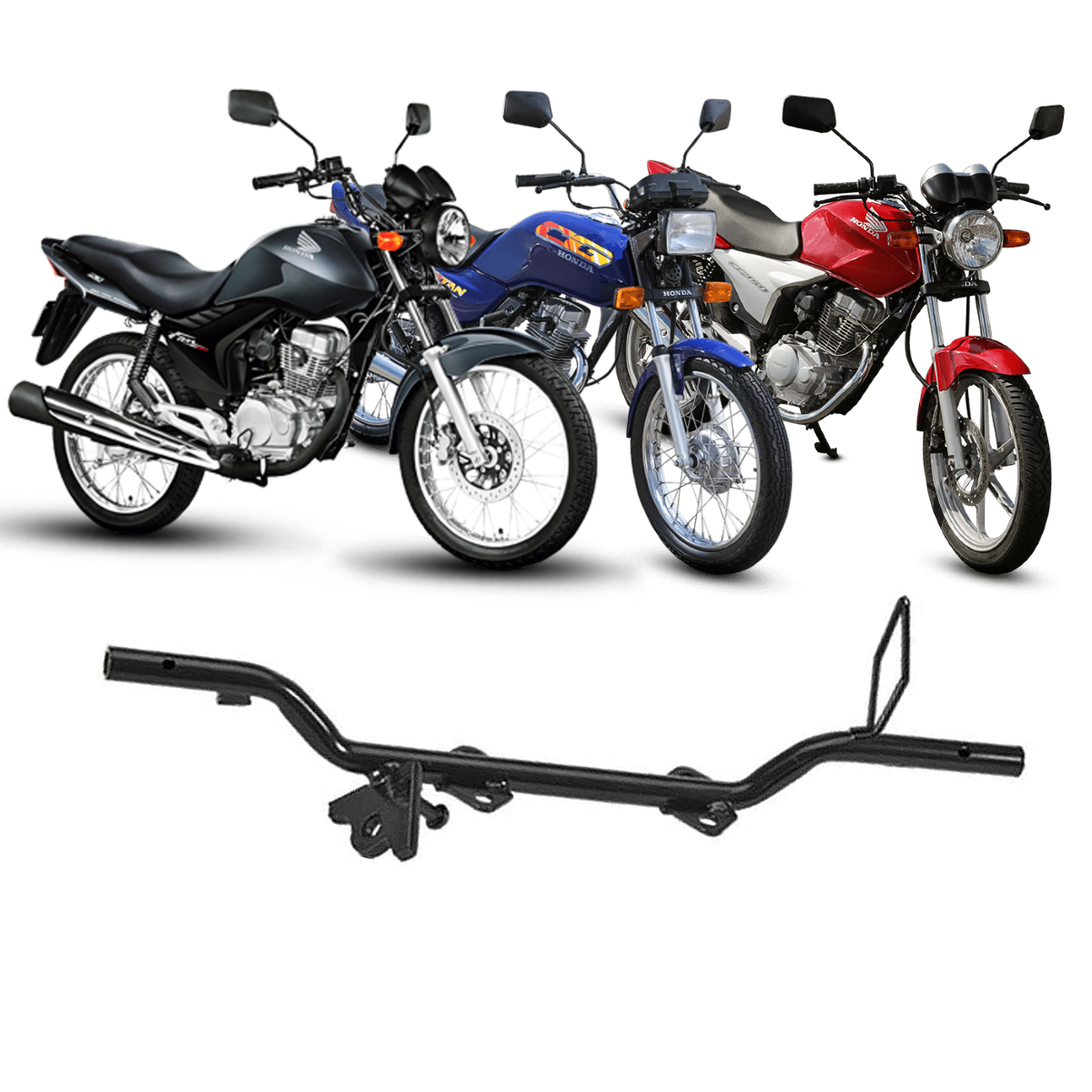 Suporte Pedal Dianteiro Tubo com Adaptador Compatível Titan 150 2004 a 2008 Pro Tork - SU-106H