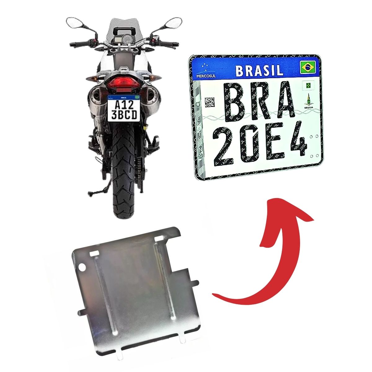 Suporte para Placa Universal (Placa Nova) em Aço Cortado e Furado a Laser Pro Tork SU-236Z