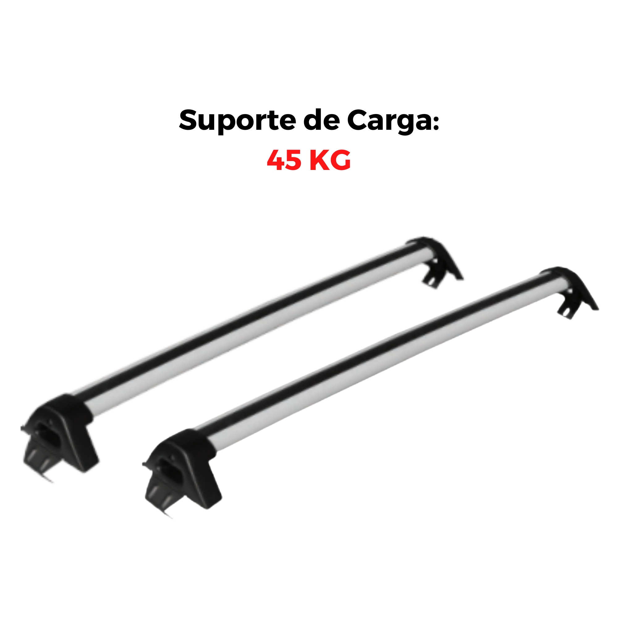 Rack HB20 2020 Hatch em diante Prata, Suporta até 45kg, Ponteiras em Nylon, Sem furos, alumínio Projecar - HY-1038