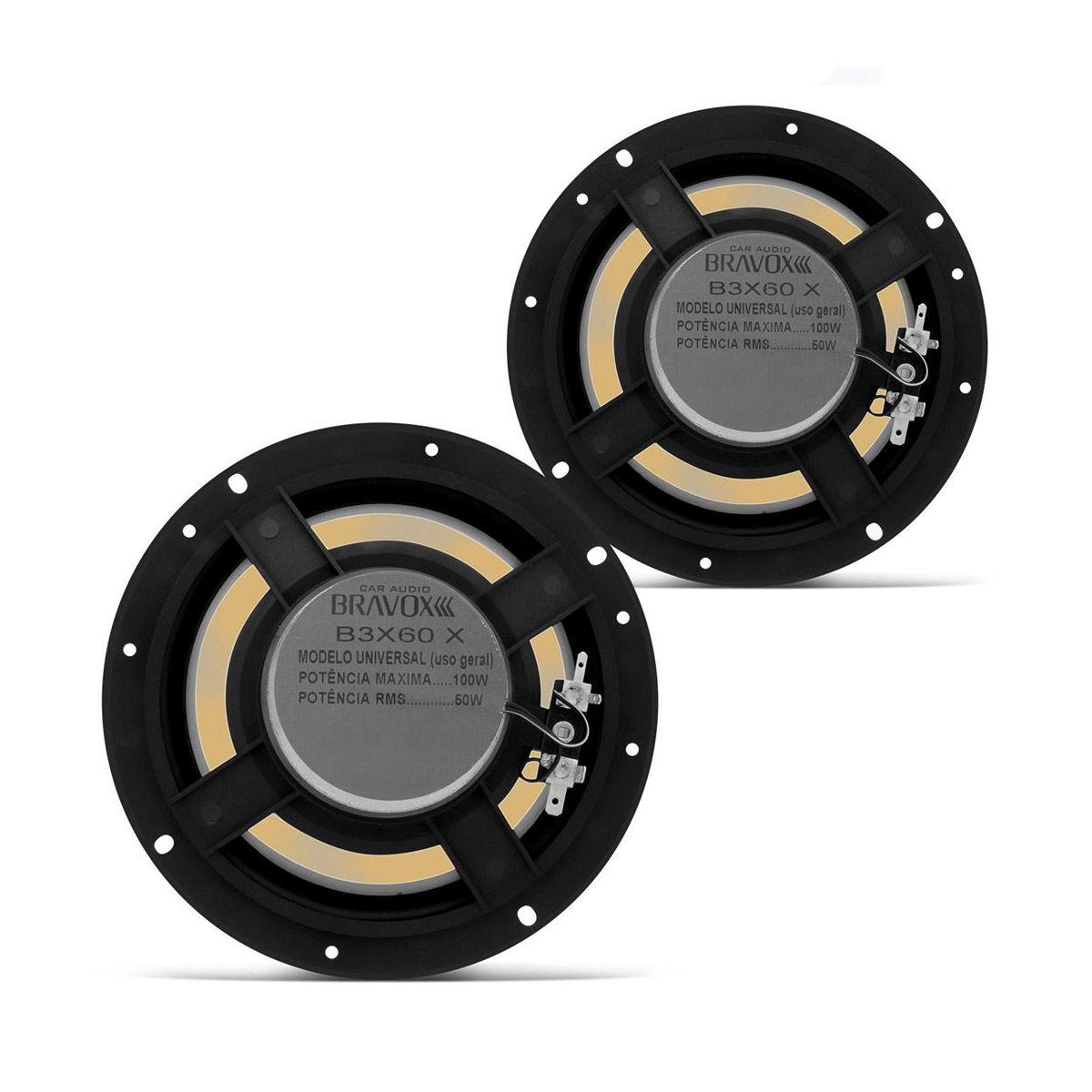 COMP Som Automotivo MP3 BT 6630 Controle First Option -M-6630BN + Par de Bravox 6" B3X60X