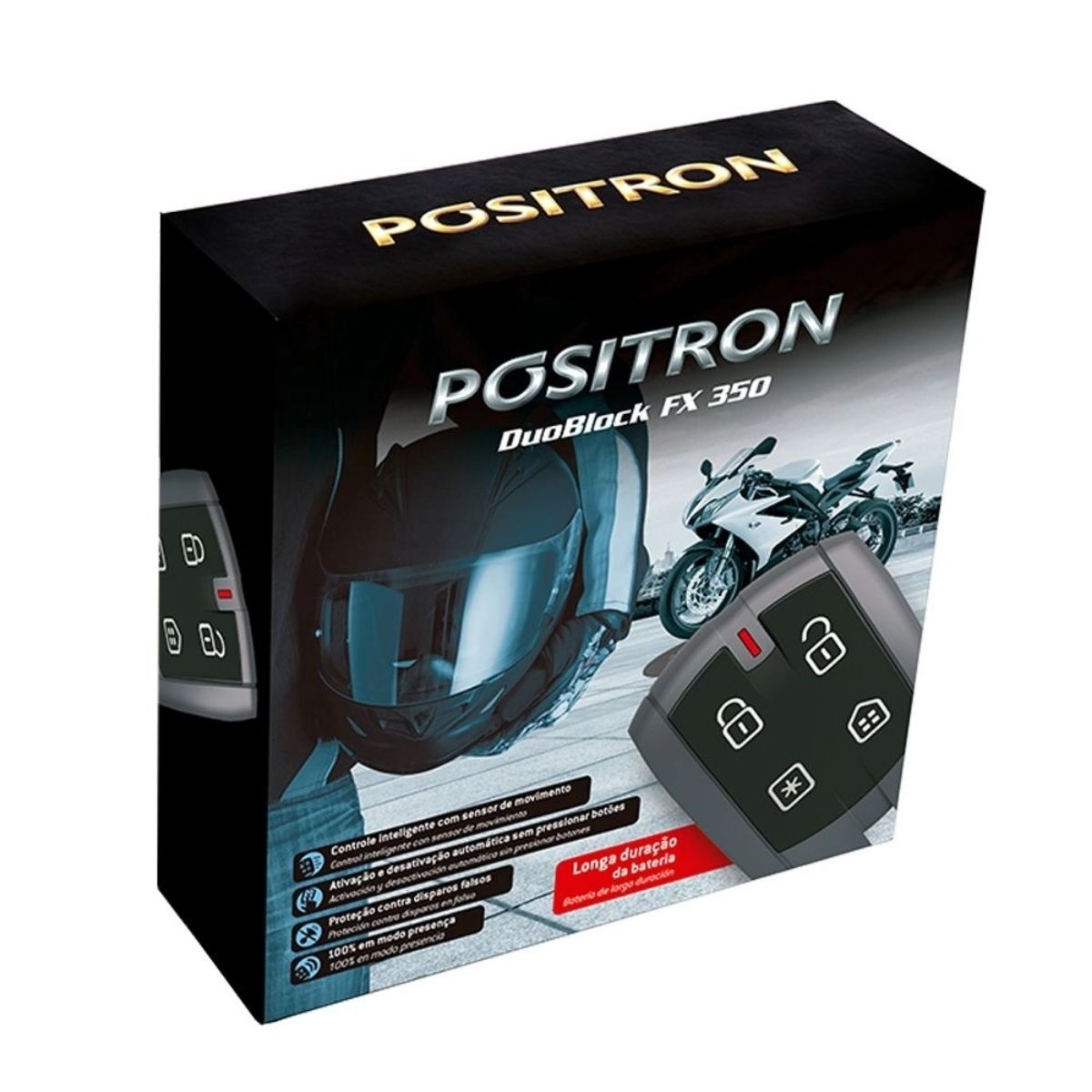 Alarme Moto Positron Dedicado Duoblock FX 350 Honda BIZ 18/20 G8 Sensor de Movimento 2 Controles