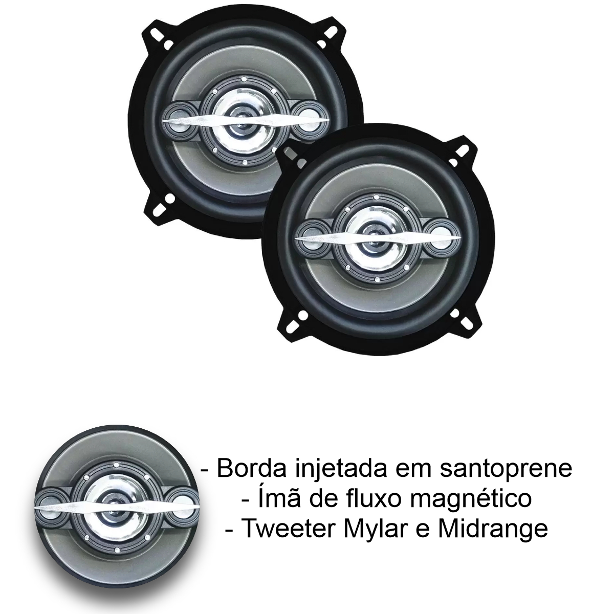 Par Alto Falantes 5 Polegadas Quadriaxial  70W Rms 140W RMS Total Leson LS5 - 2LS070050