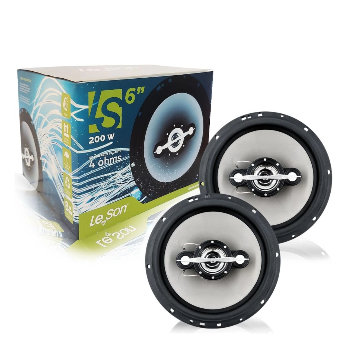 Par Alto Falantes 6 polegadas Quadriaxial Leson LS6 200W - 2LS100060 -