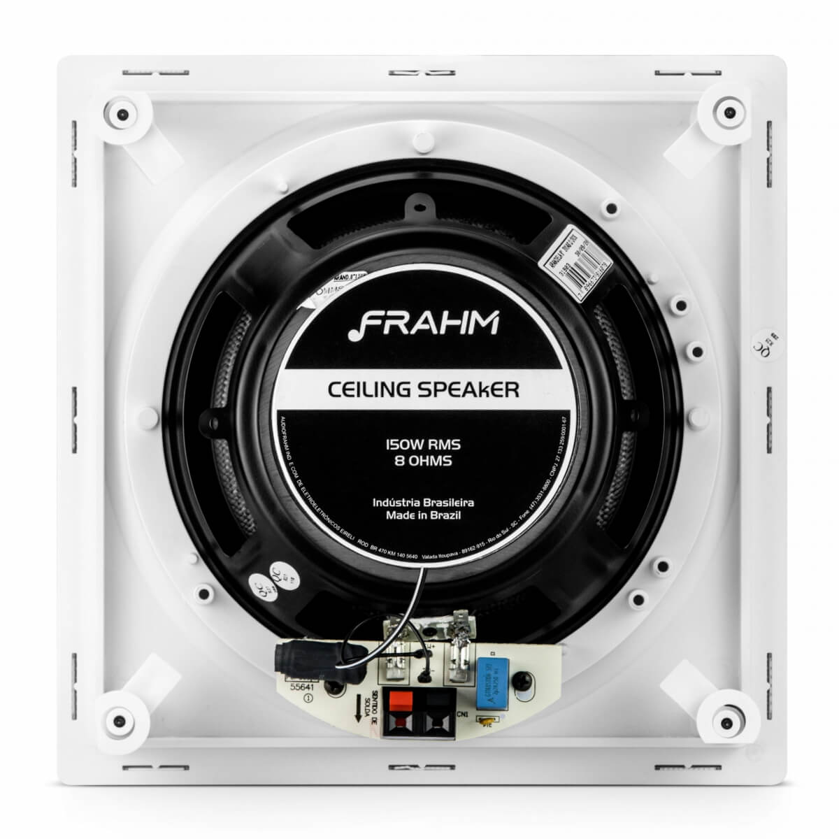 Caixa de Som Ambiente de Embutir 8'' Arandela Três Vias Quadrada 150W 8 Ohms Telar Frahm - 31903