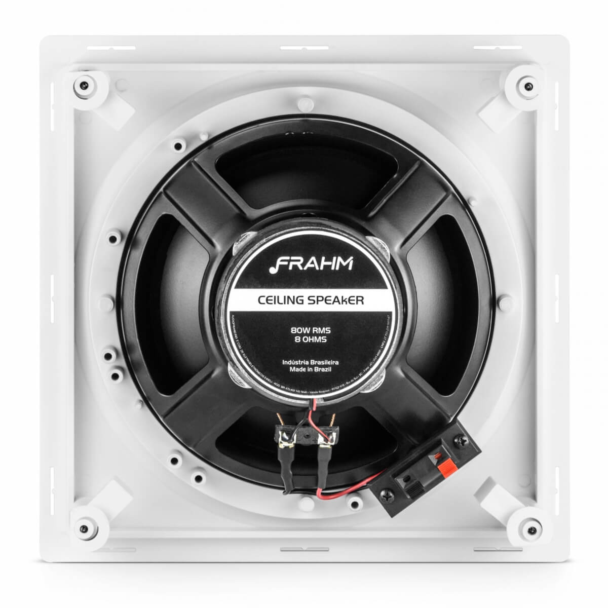 Caixa de Som Ambiente de Embutir 8''  Arandela Coaxial Quadrada 80W 8 Ohms Telar Frahm - 31932