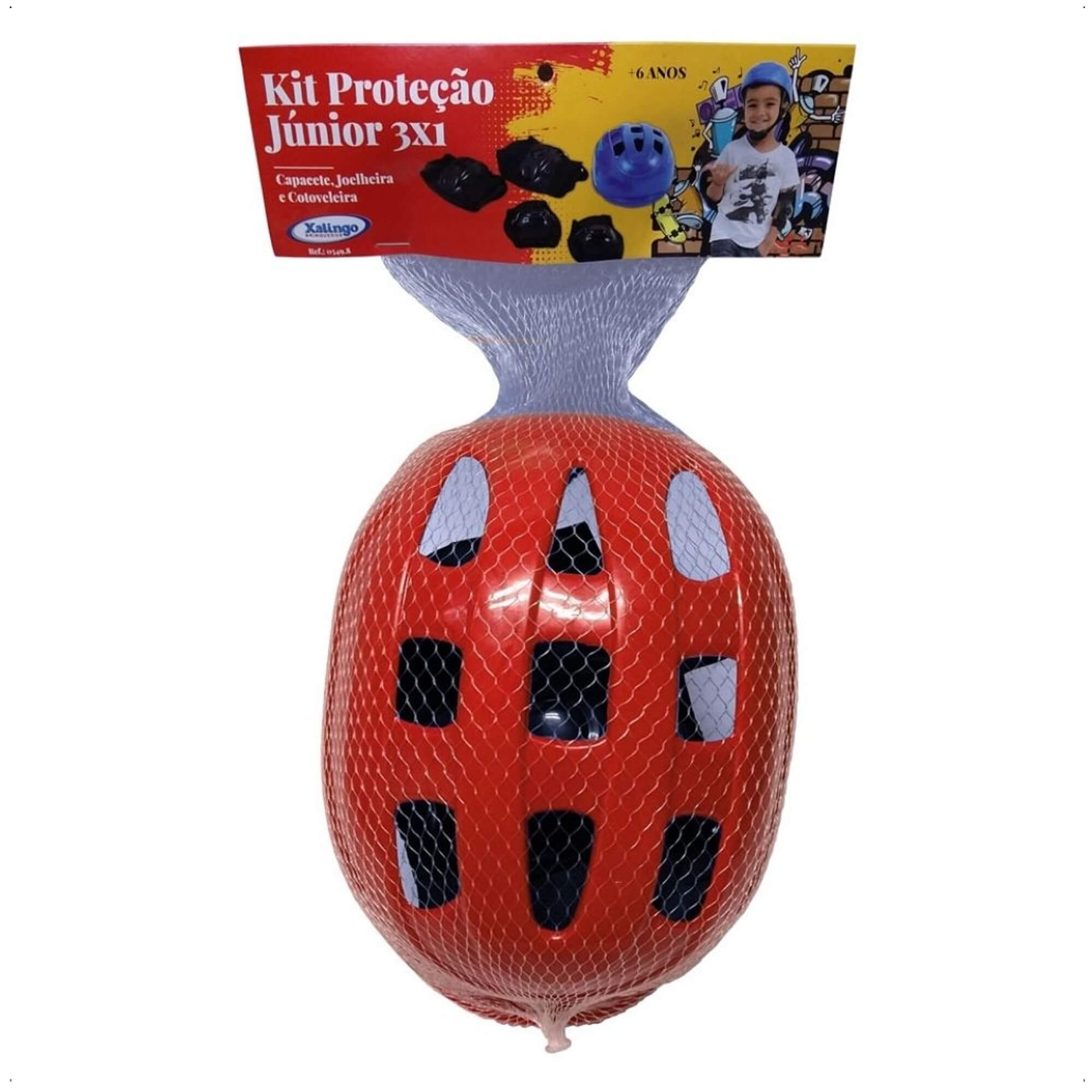 Kit Proteção Infantil 3X1 Vermelho Unisex Xalingo - 0549.8