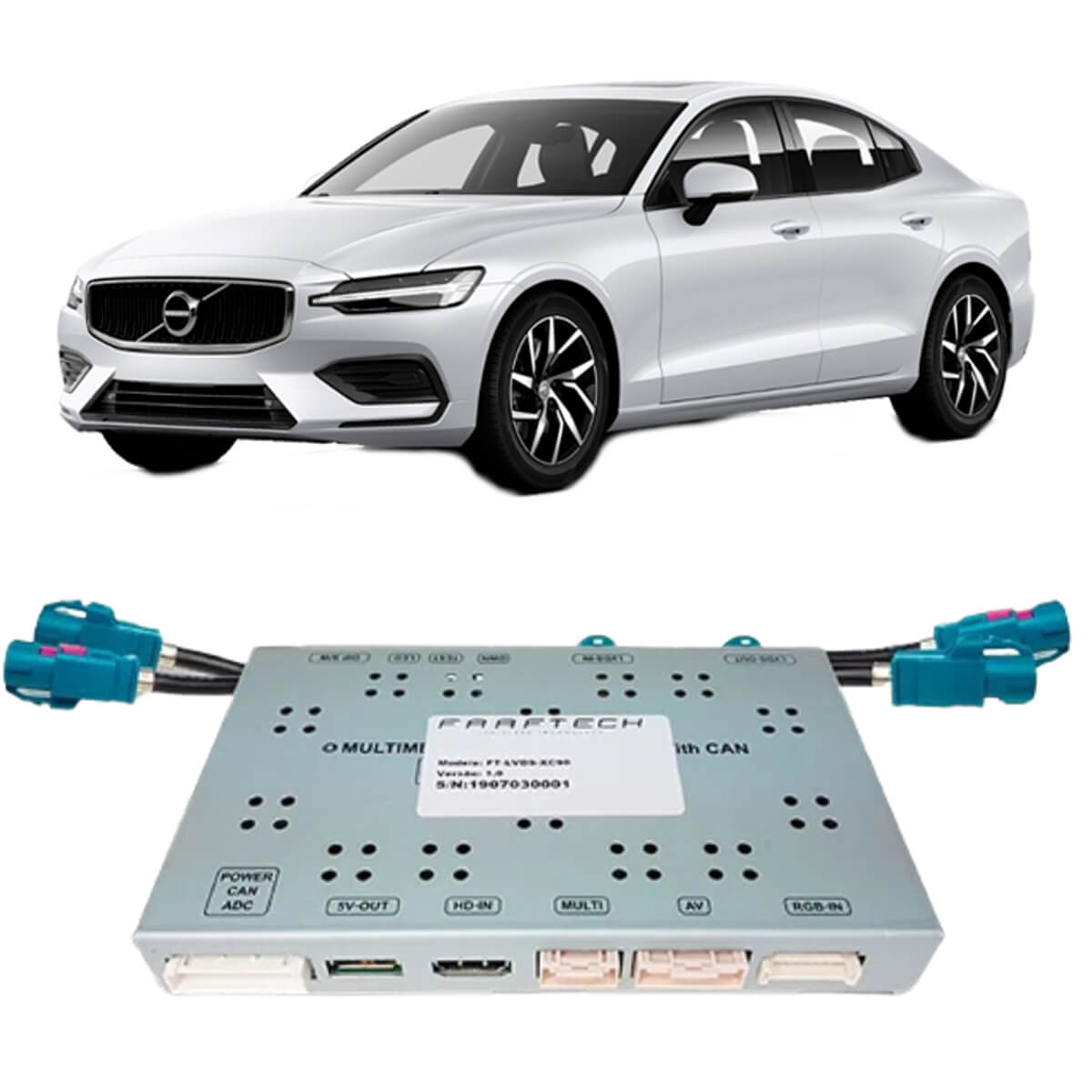 Interface de Desbloqueio Vídeo Multimídia para Carro Com Tela de 9" Volvo Faaftech - FT-LVDS-XC90