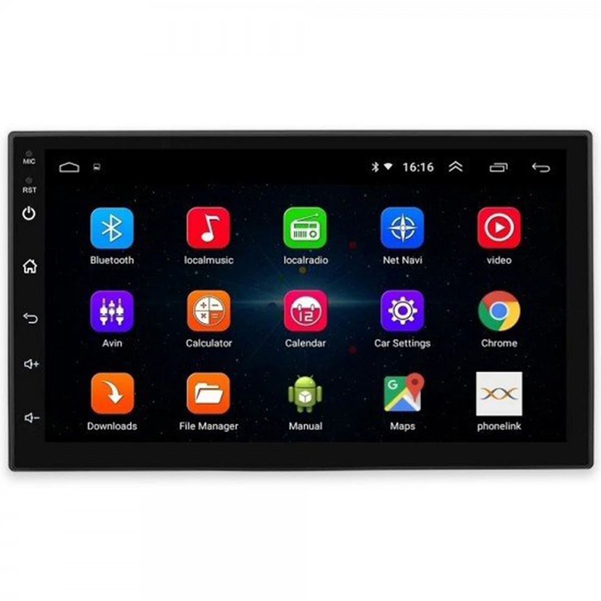 COMP Central Multimídia Universal MP5 Android 9.1 7" Wifi USB Bluetooth Espelhamento GPS JR8 XD020A + Câmera de ré