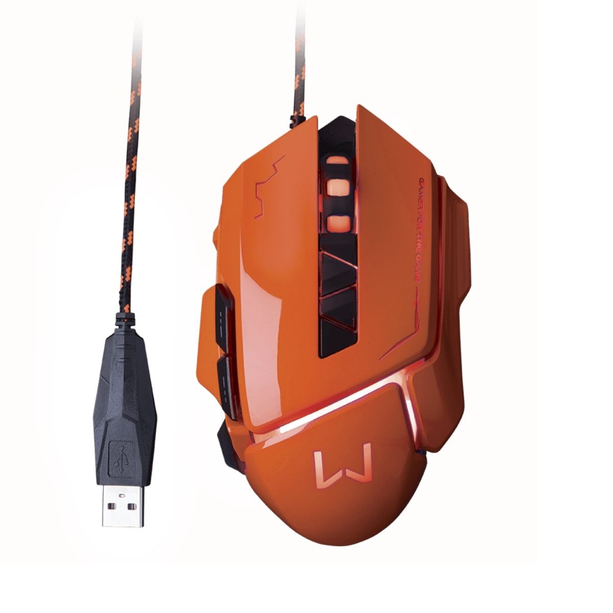 Mouse Gamer LED Warrior Ivor 3200 DPI 7 Botões Laranja - MO263