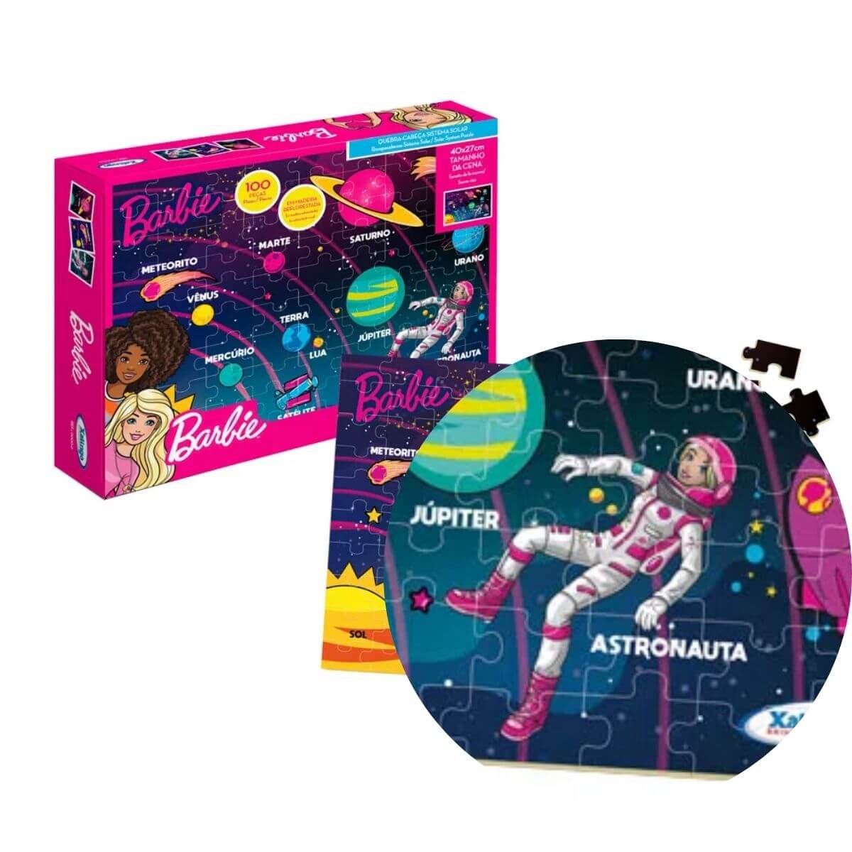 Quebra-Cabeça Sistema Solar Barbie 100 Peças Xalingo - 2318.7