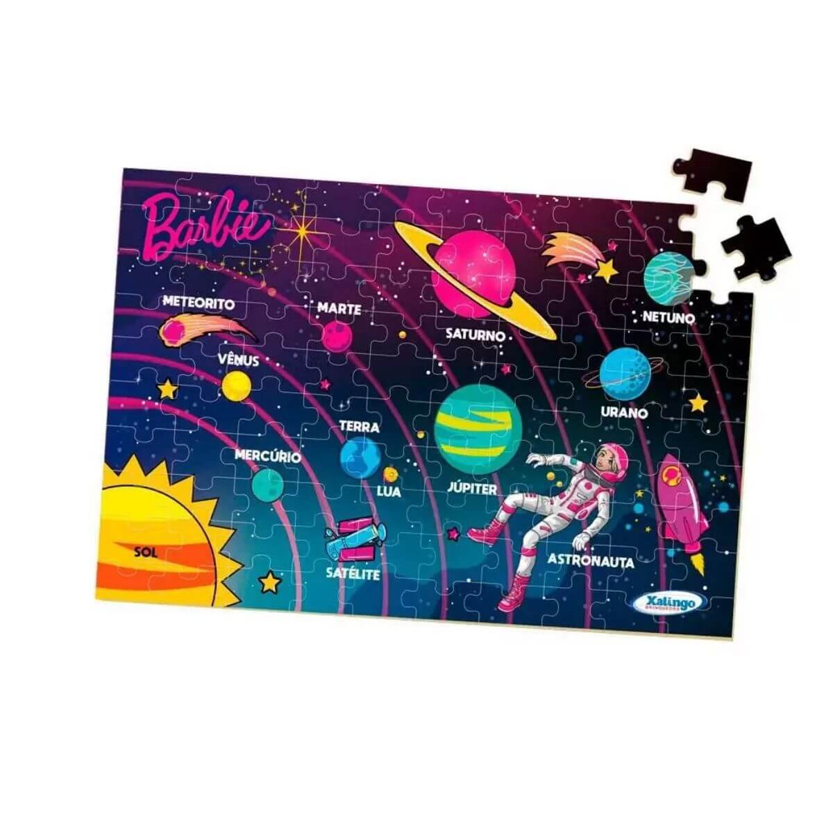 Quebra-Cabeça Sistema Solar Barbie 100 Peças Xalingo - 2318.7