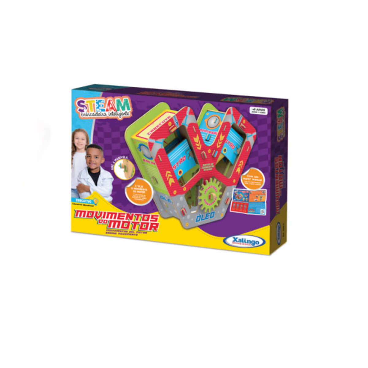 Brinquedo Educativo Steam Movimento do Motor 76 Peças Xalingo - 2324.3