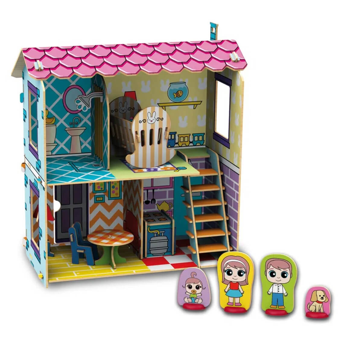 Quebra-Cabeça 3D Casinha Tiny House em MDF 61 Peças Xalingo - 5012.1