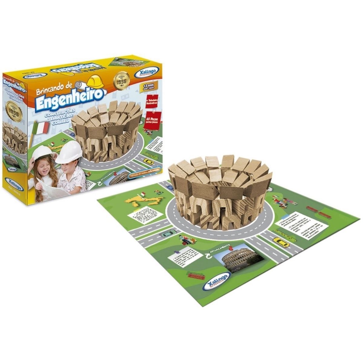 Brinquedo de Montar Brincando de Engenheiro Coliseu Xalingo - 5334.3