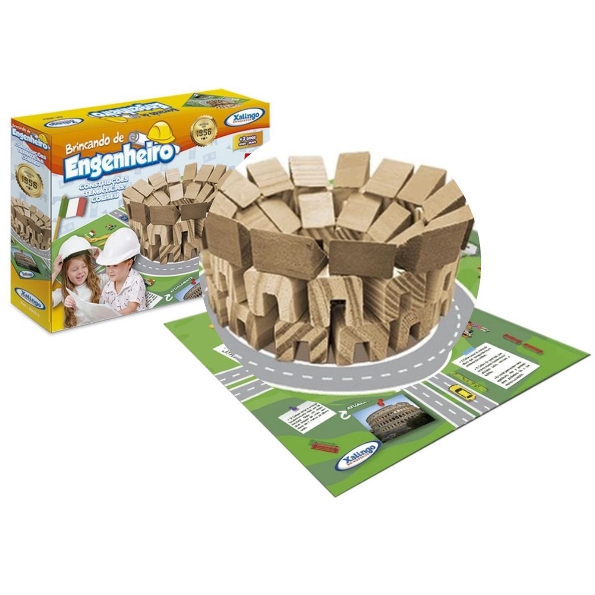 Brinquedo de Montar Brincando de Engenheiro Coliseu Xalingo - 5334.3
