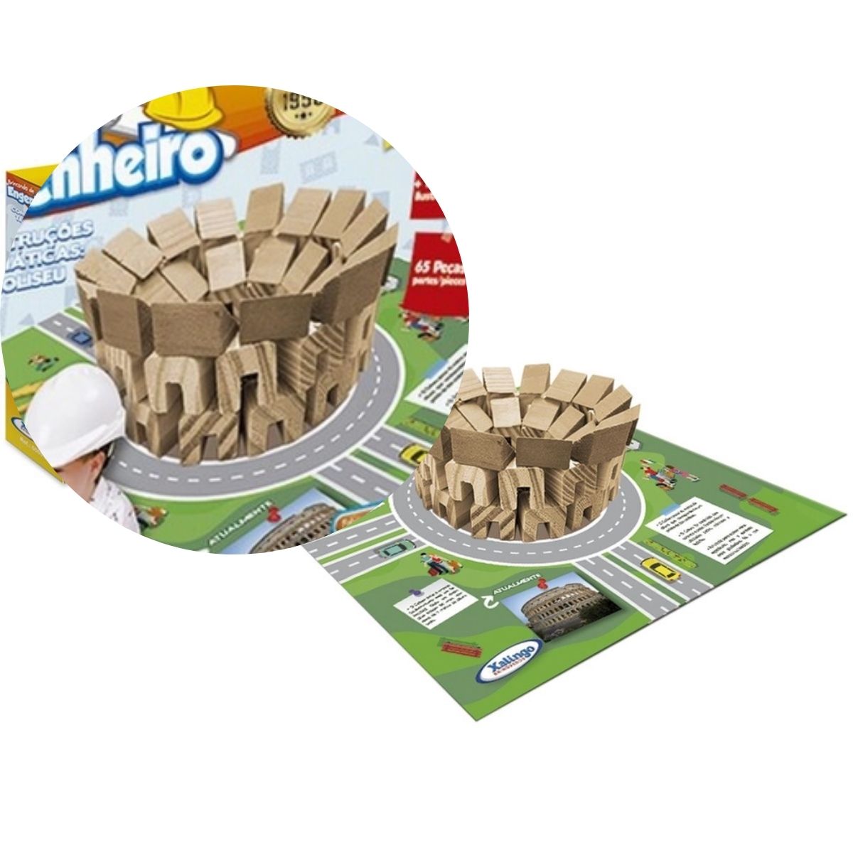 Brinquedo de Montar Brincando de Engenheiro Coliseu Xalingo - 5334.3