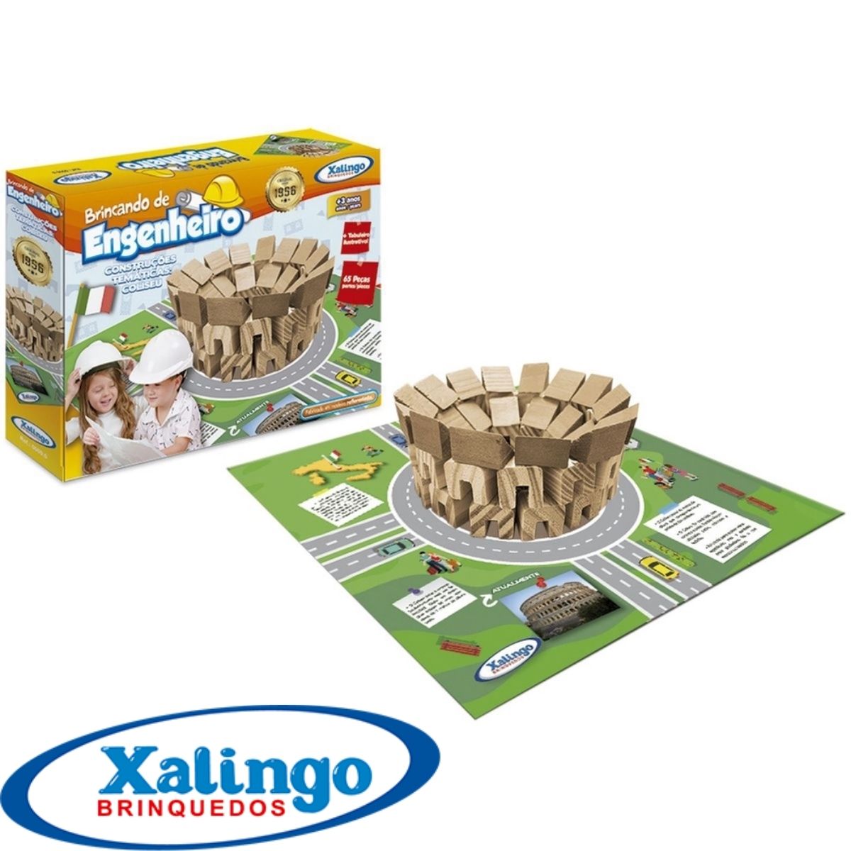 Brinquedo de Montar Brincando de Engenheiro Coliseu Xalingo - 5334.3