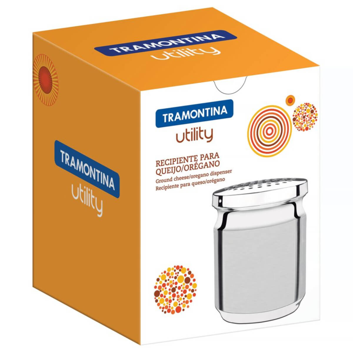 Porta Queijo Ralado Tramontina Utility em Aço Inox com Tampa de Plástico - 61134080