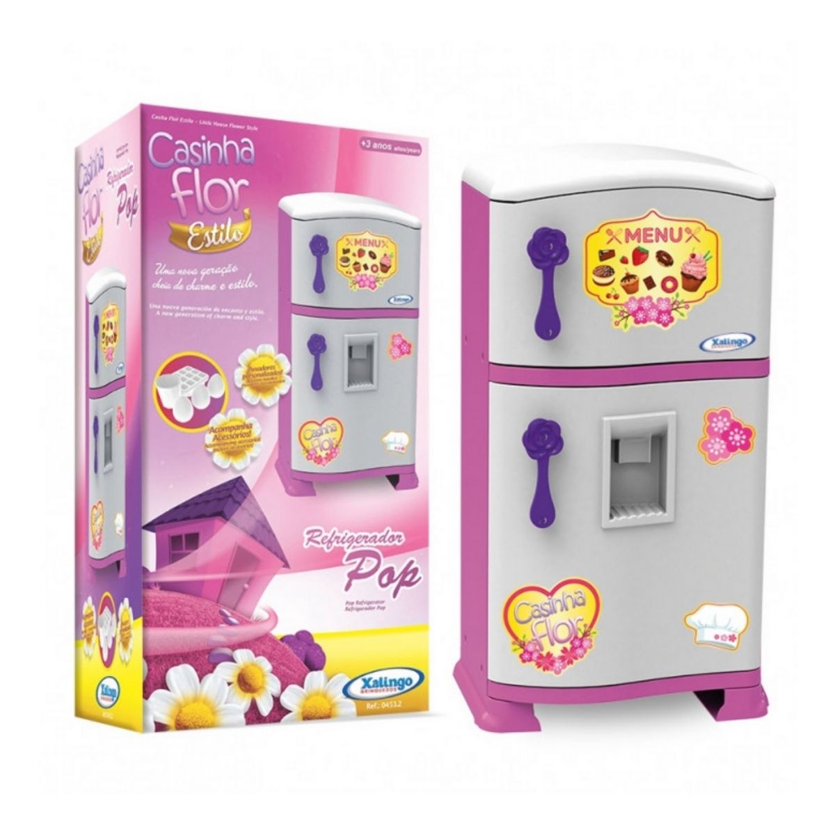 Brinquedo Infantil Refrigerador Pop Casinha Flor Xalingo - 0453.2