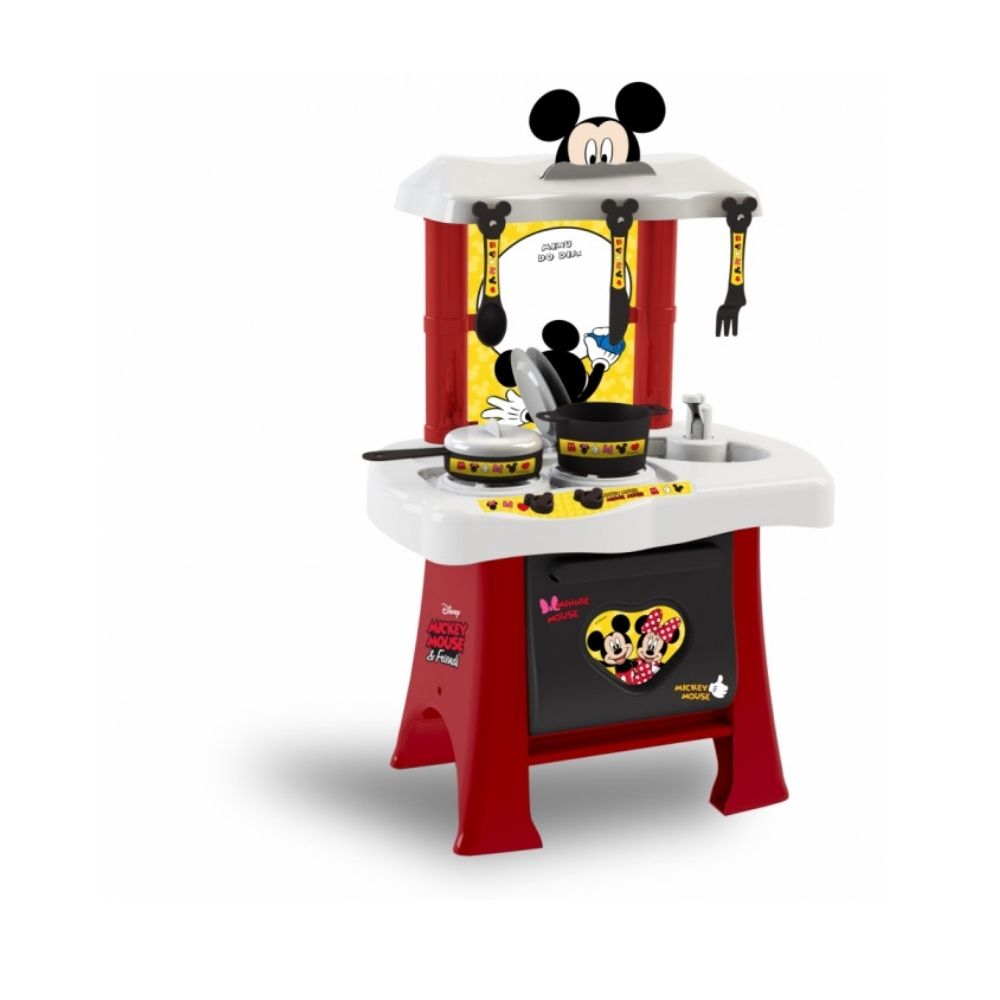 Brinquedo Cozinha Infantil Com Fogão Mickey Disney e Vários Acessórios Xalingo - 1935.4