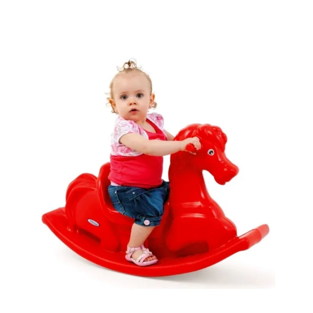 Brinquedo Gangorra Infantil Anda Cavalinho Vermelho com Som Xalingo - 0937.6