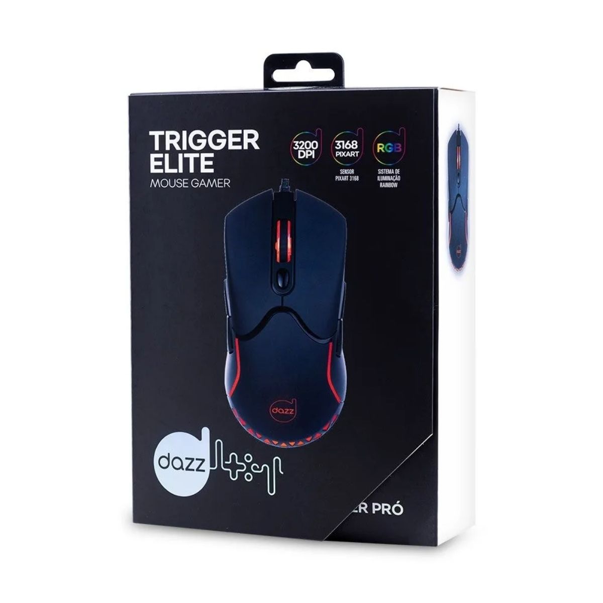 Mouse Gamer Trigger Elite Ultralight USB 2.0 3200dpi RGB Dazz - 62000039