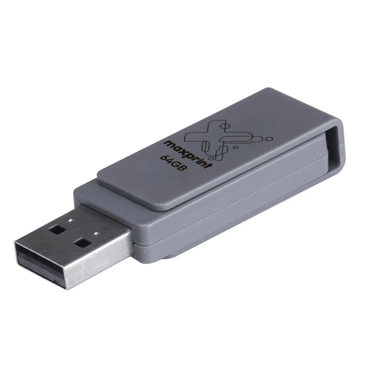 Pen Drive 64GB USB 2.0 Twist Grafite Maxprint - 50000015