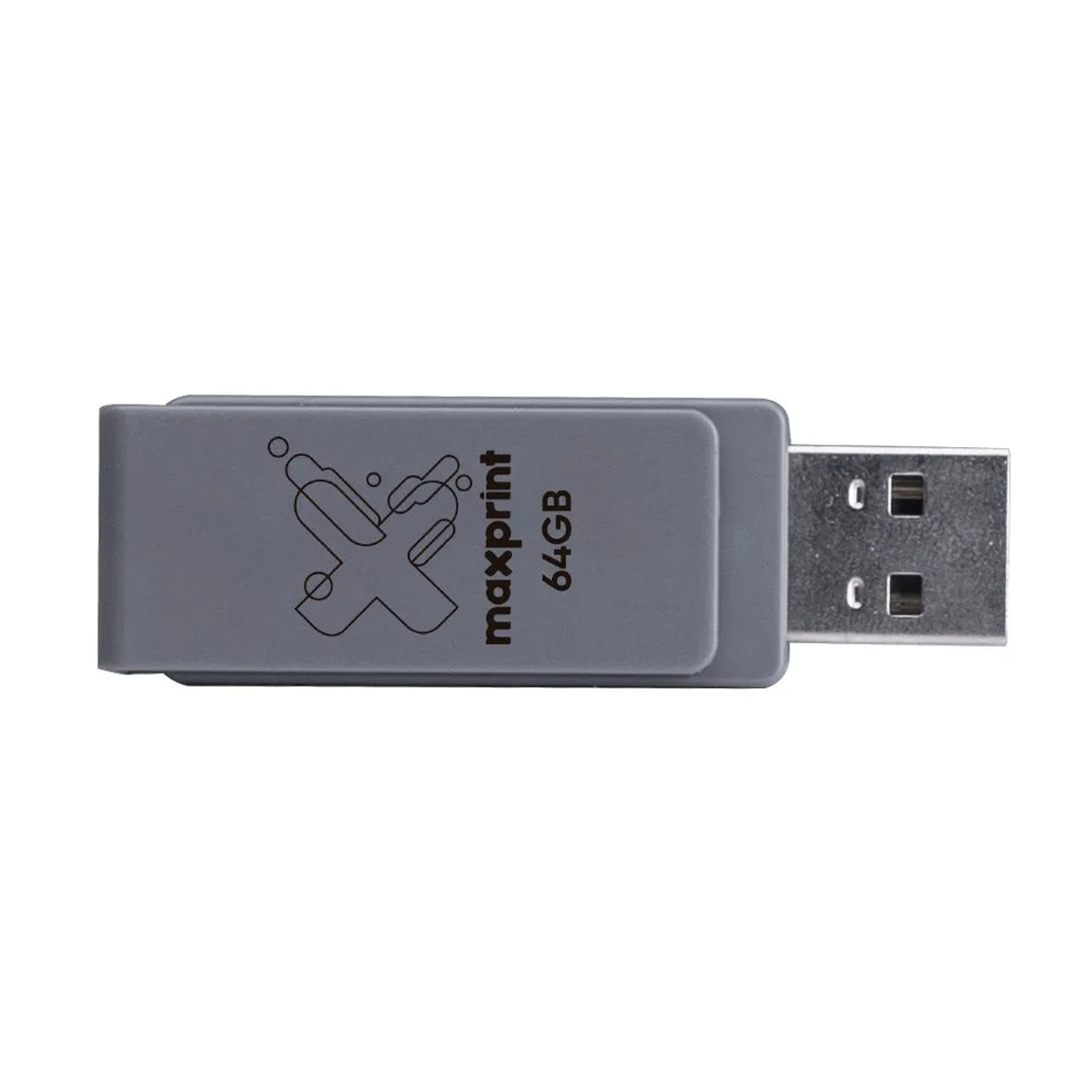Pen Drive 64GB USB 2.0 Twist Grafite Maxprint - 50000015