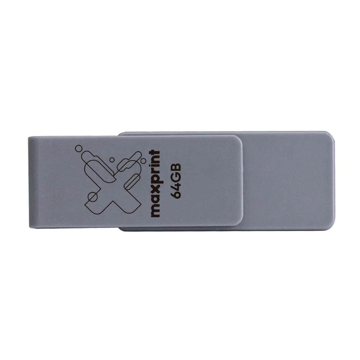Pen Drive 64GB USB 2.0 Twist Grafite Maxprint - 50000015