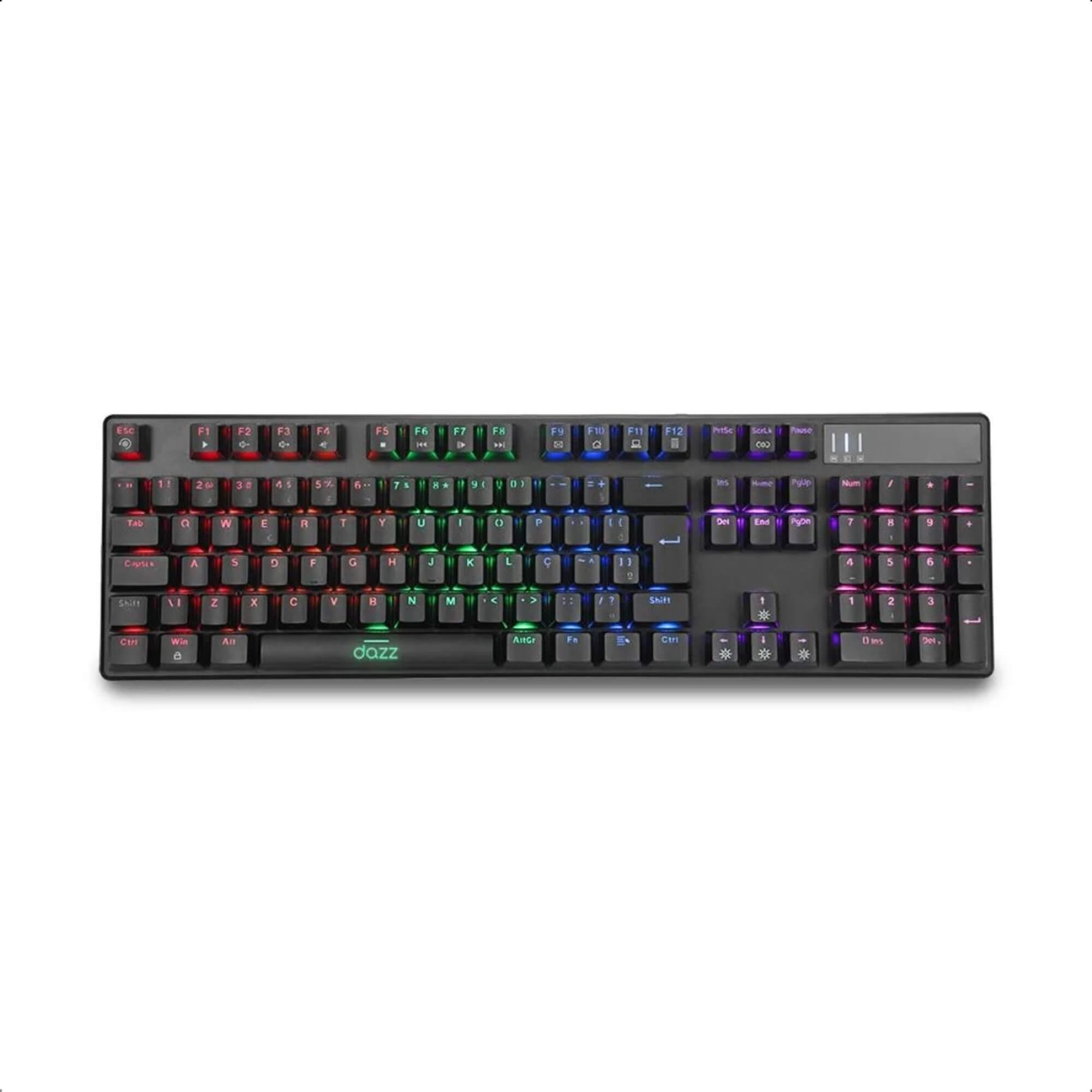 Teclado Mecânico Gamer Dazz Preto Cybertronic RGB Switch Content Blue PT - 625280