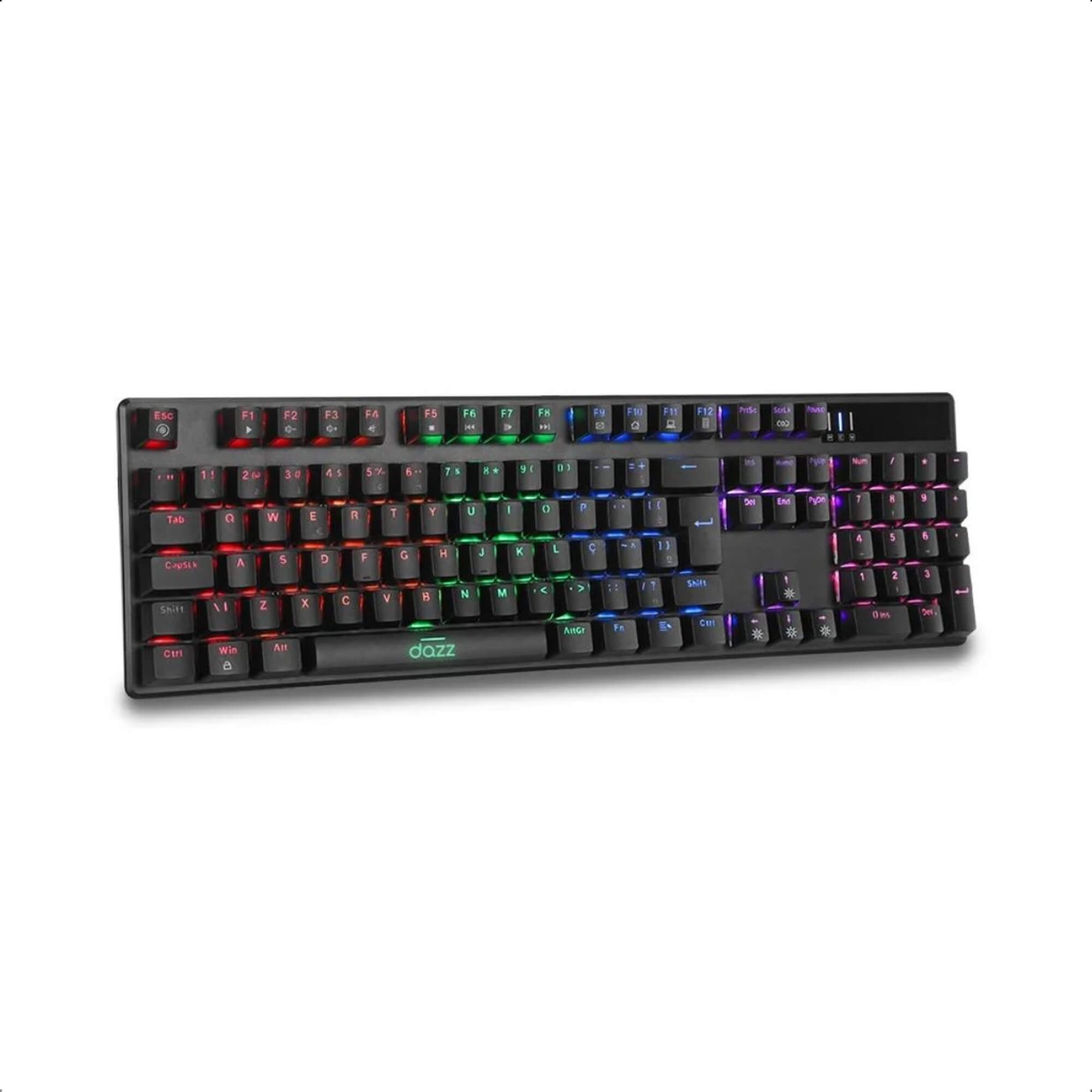 Teclado Mecânico Gamer Dazz Preto Cybertronic RGB Switch Content Blue PT - 625280