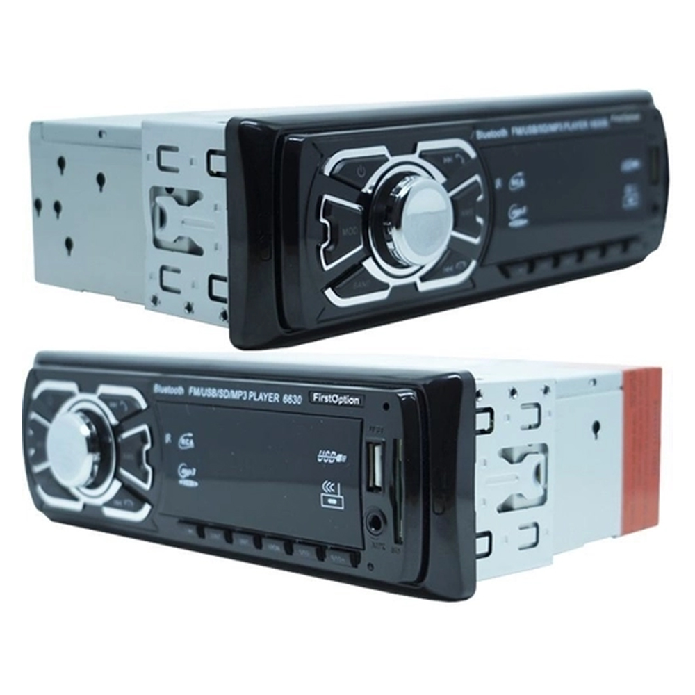 COMP Kit Som Automotivo MP3 BT 6630 Controle First Option - M-6630BN + Par de falantes 6x9 Bravox B3X60X + B4X69X