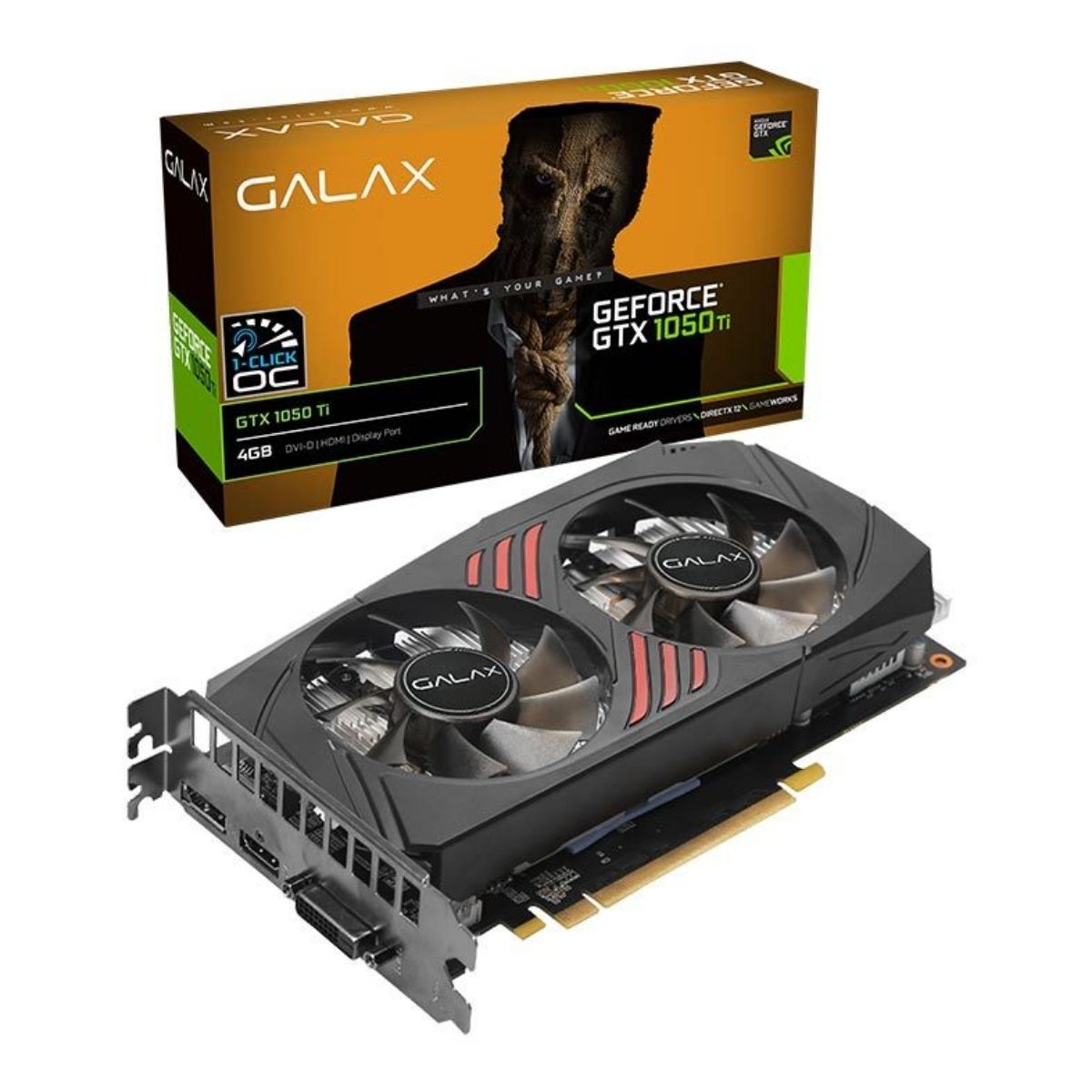 Placa de Video NVIDIA Galax GeForce GTX1050Ti 4Gb OC GDDR5 128 Bits - 50IQH8DSQ3CC