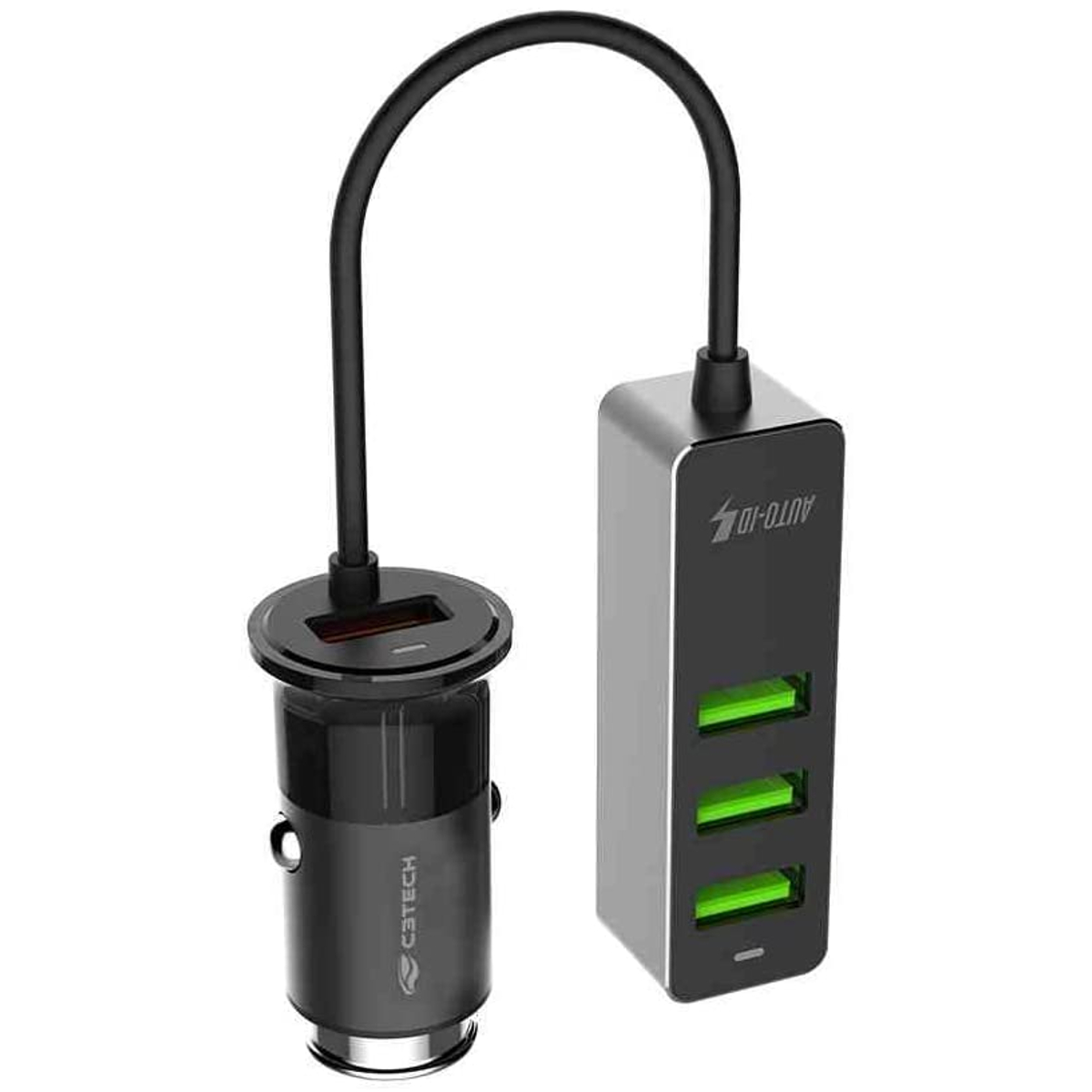 Carregador Veicular para Celular 4 USB 3.4A UCV-Q430BK Preto - C3Tech