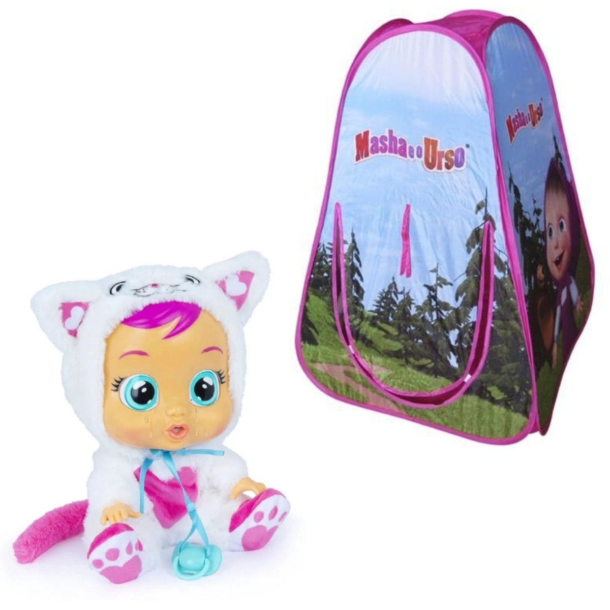 COMP Tenda Masha E O Urso Com Boneca CryBabies Daisy Multikids