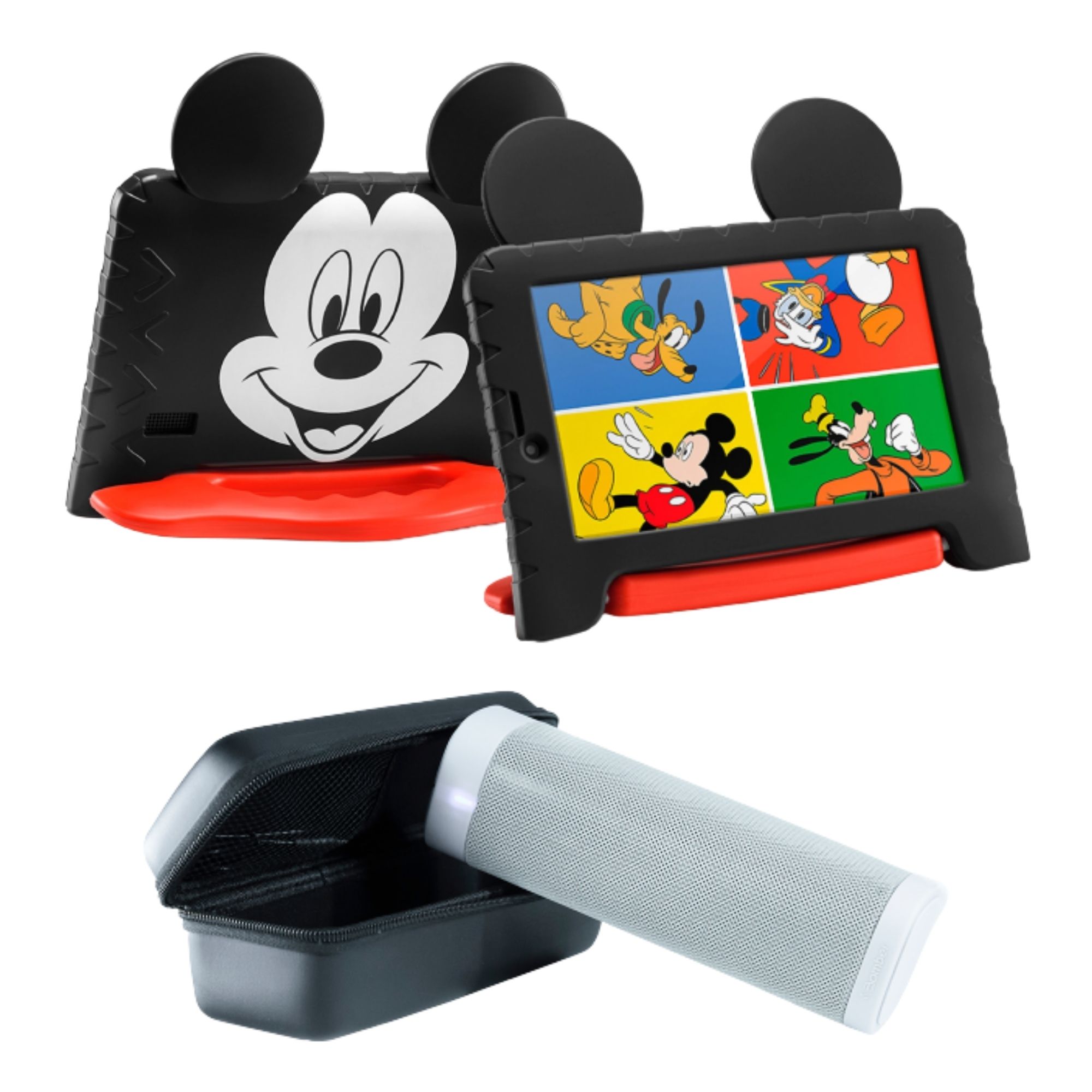 COMP Kit Tablet Multilaser Mickey Mouse Plus Wi Fi Tela 7" 16GB Quad Core NB314 + Caixa de Som BT Portátil Bomber