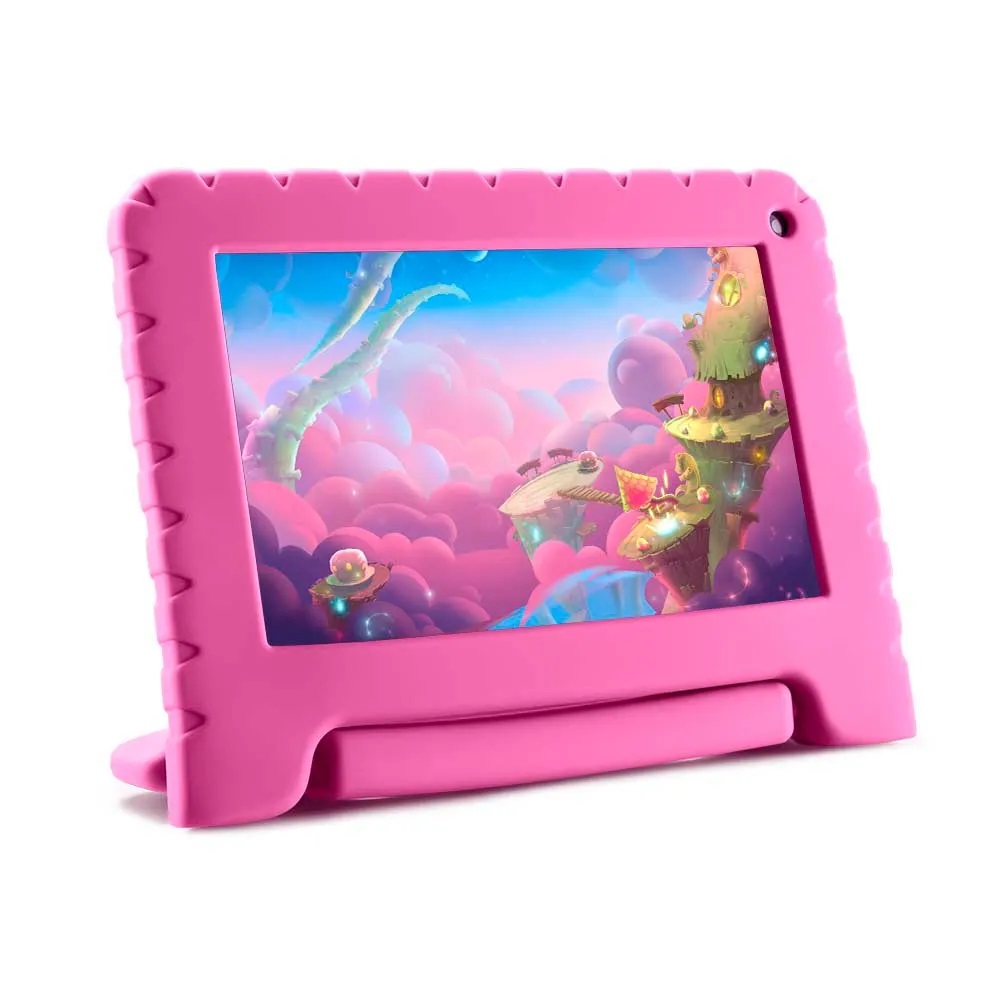 COMP Kit Tablet Kid Pad Lite Multilaser 7 Pol. 8GB Quad Core Android 8.1 Rosa + Caixa de Som Bluetooth Portátil Bomber