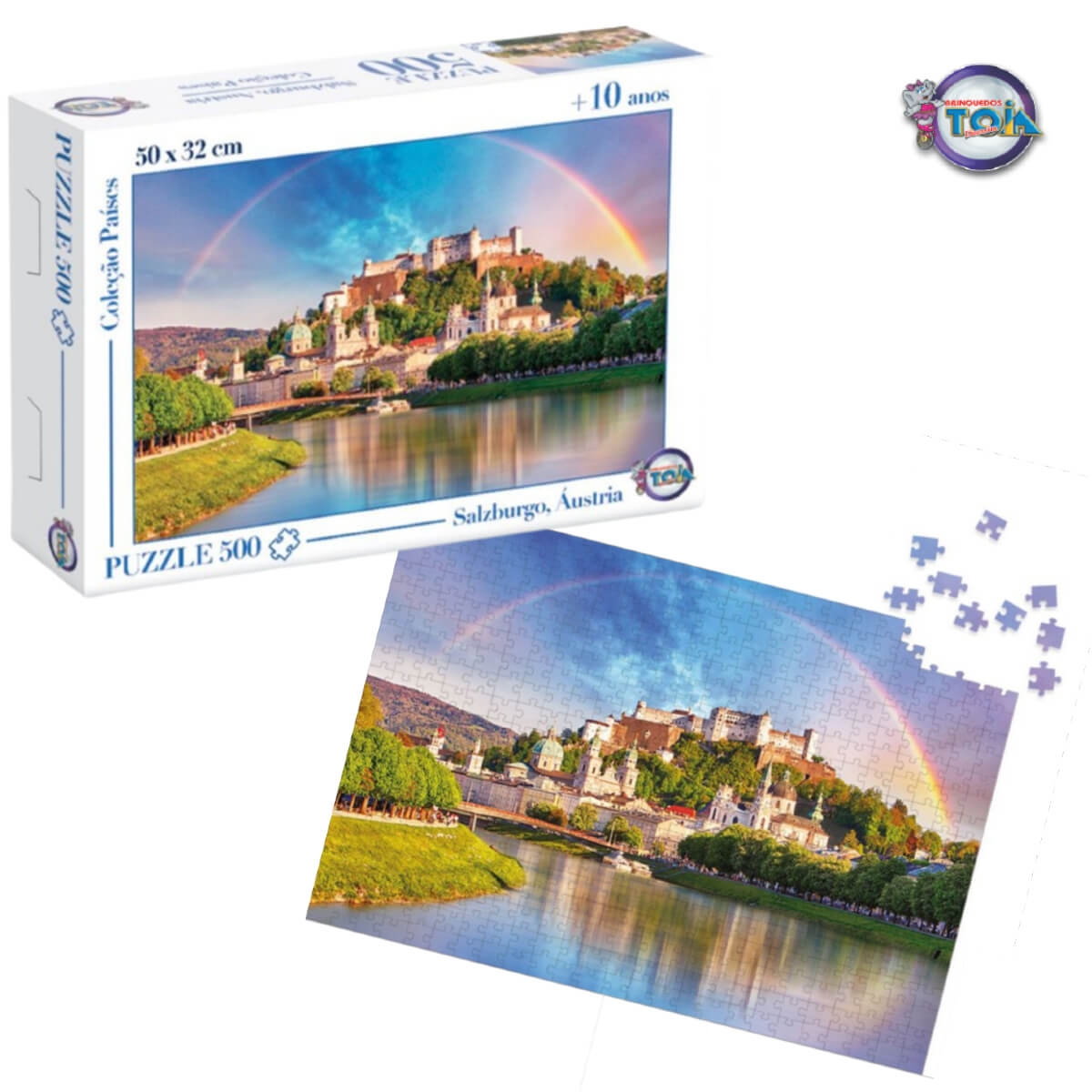 COMP Kit 4 Quebra-Cabeças Cidades do Mundo 500 Peças Tóia