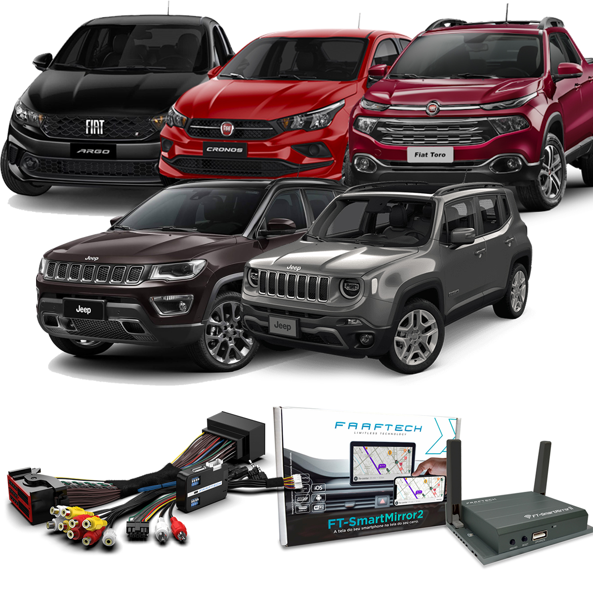 COMP Kit para Carro Interface de Vìdeo FT-VF-UC2 + Interface de espelhamento SMART MIRROR II
