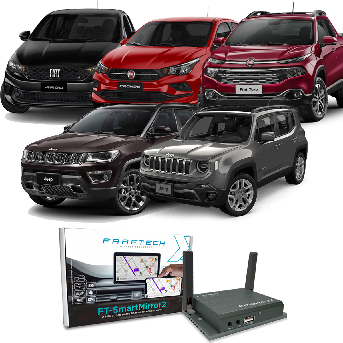 COMP Kit para Carro Interface de Vìdeo FT-VF-UC2 + Interface de espelhamento SMART MIRROR II